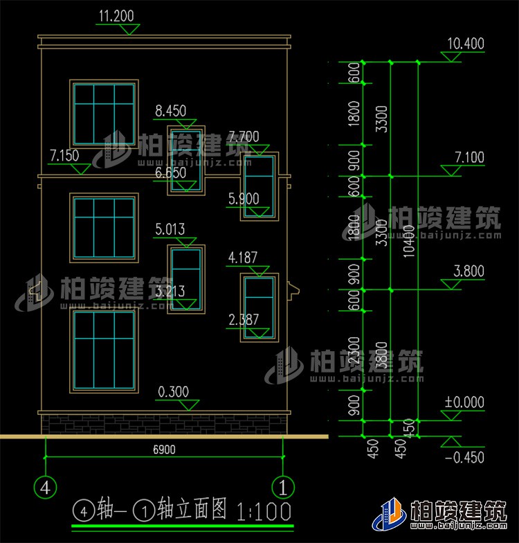 背立麵圖