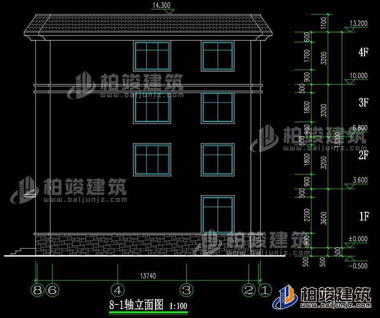 背立麵圖