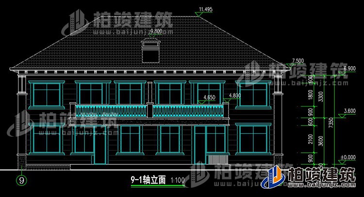 背立麵圖