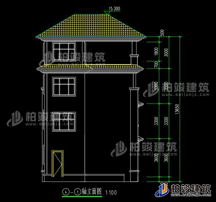 四層別墅圖紙設計圖 有地下室 造價40萬BZ416-簡歐風格