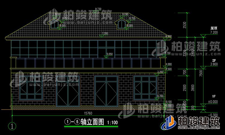 農村二層帶商鋪住宅圖 15X16米BZ2591-簡歐風格